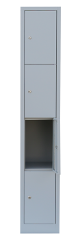 4-tueriger Faecherschrank 300 mm pro Abteil